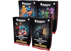 Magic: The Gathering Marvel Super Heroes (Avengers Assemble, Wakanda Forever, The Fantastic Four, Doom Prevails) Commander Deck Bundle